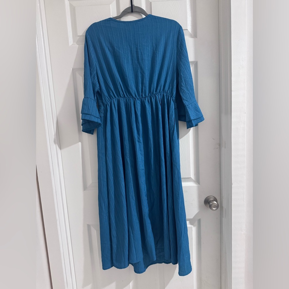 BloomChic Teal Textured Blouse - Picture 8 of 10
